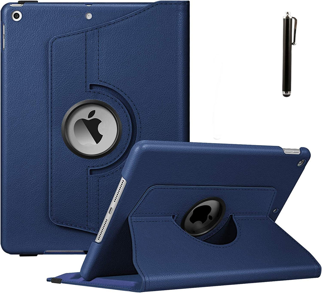ProElite 360 Rotatable Smart Flip Case Cover for Apple iPad 10.2 inch 9th/8th/7th Generation with Stylus Pen, Dark Blue