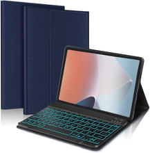 Load image into Gallery viewer, ProElite Keyboard case for Oppo Pad Air 10.36 inch, Magnetic Detachable Wireless Bluetooth Keyboard Built-in 7-Colors Backlit, Dark Blue

