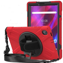 Load image into Gallery viewer, ProElite Rugged 3 Layer Armor case Cover for Lenovo Tab K10 FHD 10.3&quot; Tablet TB-X6C6F/TB-X6C6X/TB-X6C6NBF with Shoulder Strap, Red
