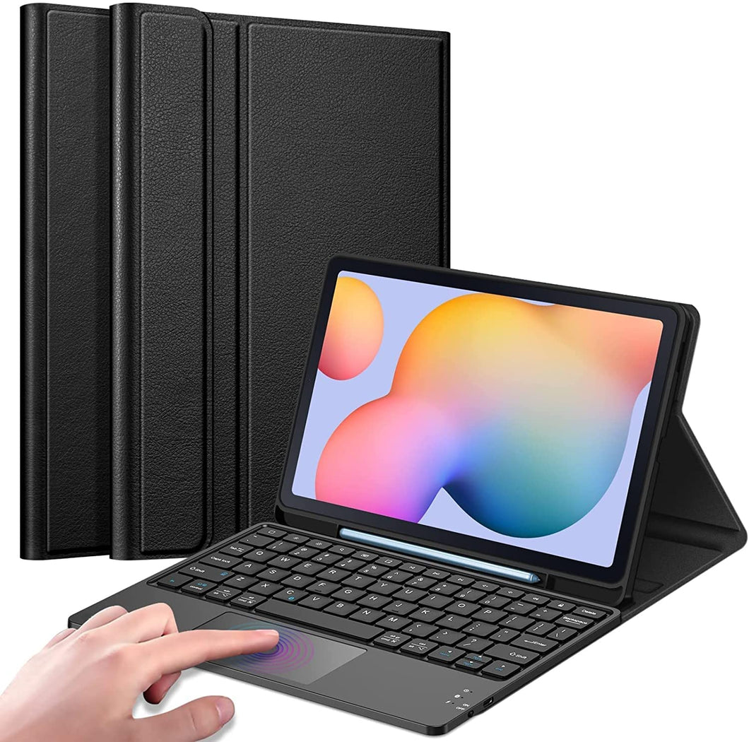 ProElite Detachable Wireless Bluetooth TouchPad Keyboard flip case Cover for Samsung Galaxy Tab S6 Lite 10.4 Inch SM-P610/P615 with Pencil Holder, Black