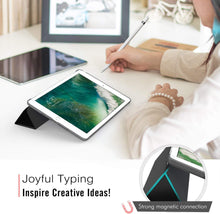 Load image into Gallery viewer, ProElite Smart Flip Case Cover for Apple ipad 7th/8th/9th Gen (2021) 10.2 inch with Stylus Pen, Translucent &amp; Hard Back, Grey

