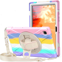 Load image into Gallery viewer, ProElite Rugged 3 Layer Armor case Cover for Samsung Galaxy Tab A7 10.4&quot; SM-T500/T505/T507 Hand Grip and Rotating Kickstand, Rainbow
