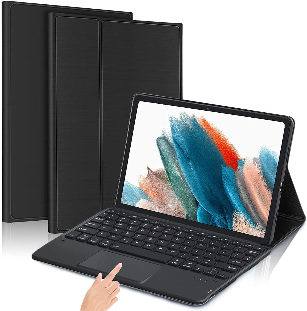 ProElite Detachable Wireless Bluetooth Touchpad Keyboard flip case Cover for Samsung Galaxy Tab A8 10.5 inch (SM-X200/ SM-X205/ SM-X207), Black