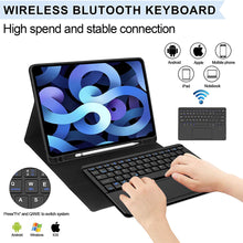 Load image into Gallery viewer, ProElite Detachable Wireless Bluetooth TouchPad Keyboard case for Apple iPad Pro 11&quot; 4th/3rd Gen 2022/2021/2020 &amp; iPad Air 4th/5th Gen 10.9&quot;, Black
