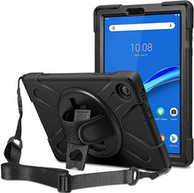 Load image into Gallery viewer, ProElite Rugged 3 Layer Armor case Cover for Lenovo Tab M10 FHD Plus 10.3&quot; X606V / TB-X606F / TB-X606X with Hand Grip &amp; Rotating Kickstand, Black
