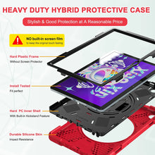 Load image into Gallery viewer, ProElite Rugged 3 Layer Armor case Cover for Lenovo Tab M10 FHD Plus 3rd Gen 10.6 inch (Will Not Fit M10 5G Model ) with Hand Grip and Rotating Kickstand with Shoulder Strap, Red
