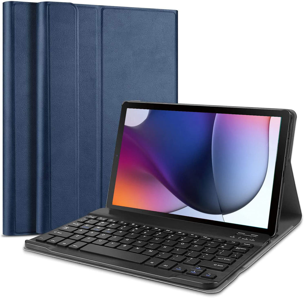 ProElite Detachable Wireless Bluetooth Keyboard flip case Cover for Motorola Moto Tab G62 10.6 inch. Tablet, Dark Blue