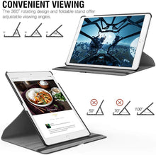 Load image into Gallery viewer, ProElite Smart Case for Apple ipad 7th/8th/9th Gen (2021) 10.2 inch , 360 Degree Rotating Stand Leather Protective Cover, (Black) with Pencil Holder
