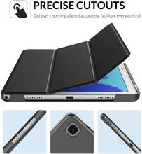 Load image into Gallery viewer, ProElite Flip case Cover for Samsung Galaxy Tab A7 10.4 Inch SM-T500/T505/T507, Black (Soft Transparent Back)
