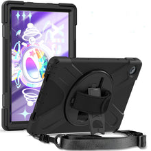Load image into Gallery viewer, ProElite Rugged 3 Layer Armor case Cover for Lenovo Tab M10 FHD Plus 3rd Gen 10.6 inch (Will Not Fit M10 5G Model )  with Hand Grip and Rotating Kickstand with Shoulder Strap, Black
