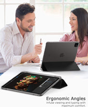 Load image into Gallery viewer, ProElite Smart Flip Case Cover for Apple iPad Pro 11 inch 4th/3rd Gen 2022/2021, Transparent Soft Back with Pencil Holder [Black]
