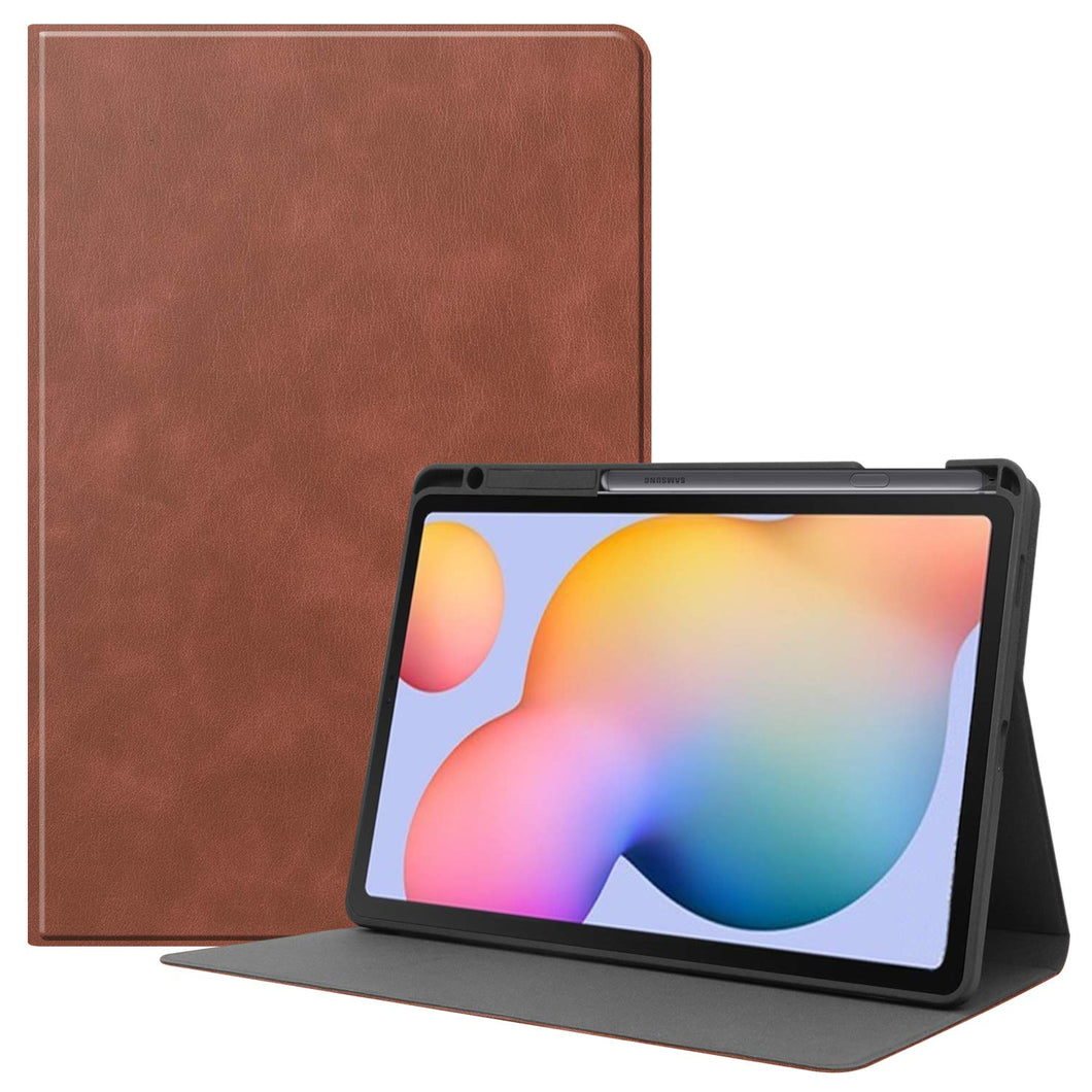 ProElite Smart Flip case Cover for Samsung Galaxy Tab S6 Lite 10.4 Inch SM-P610/P615 with S Pen Holder [Brown]