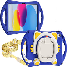 Load image into Gallery viewer, ProElite Tough Kids case Cover for Apple iPad 10th Gen 10.9 inch 2022 with Rotating Kickstand &amp; Shoulder Strap, Blue
