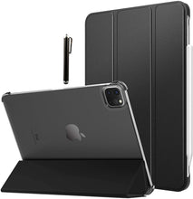 Load image into Gallery viewer, ProElite Smart Case Cover for Apple iPad Pro 12.9 inch 2021 5th Gen [Auto Sleep/Wake ], Translucent &amp; Hard Back with Stylus Pen, Black
