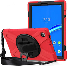 Load image into Gallery viewer, ProElite Rugged 3 Layer Armor case Cover for Lenovo Tab M10 FHD Plus 10.3&quot; X606V / TB-X606F / TB-X606X with Shoulder Strap, Red
