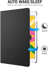 Load image into Gallery viewer, ProElite Smart Case for Apple ipad 7th/8th/9th Gen (2021) 10.2 inch , 360 Degree Rotating Stand Leather Protective Cover, (Black) with Pencil Holder
