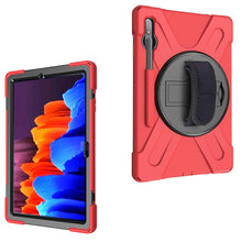 Load image into Gallery viewer, ProElite Rugged 3 Layer Armor case Cover for Samsung Galaxy Tab S8 Plus/ S7 Plus 12.4 Inch SM-T970/T975/T976/X800/X806 with SPen Holder, Red
