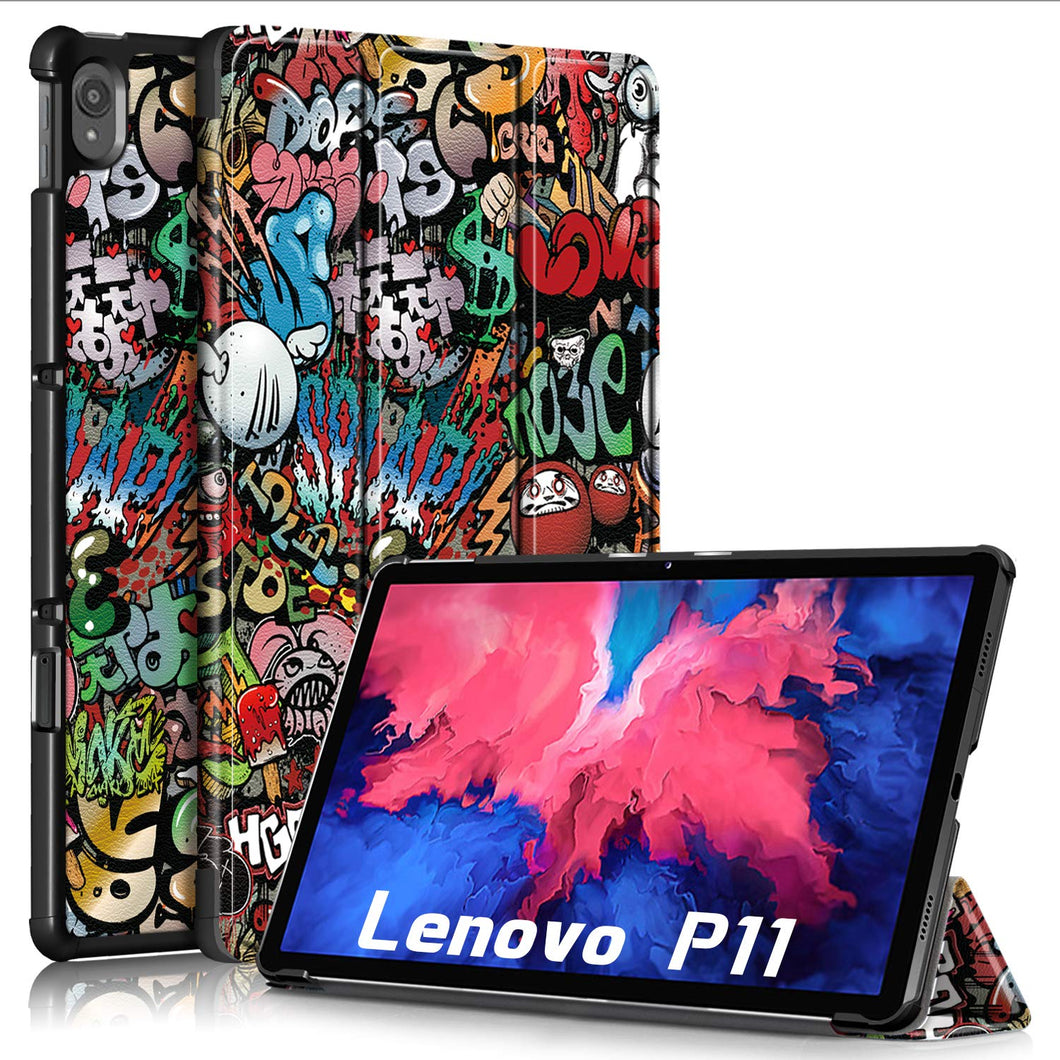 ProElite Smart Flip Case Cover for Lenovo Tab K11/P11/P11 Plus 11 inch TB-J606F/J606X, Hippy