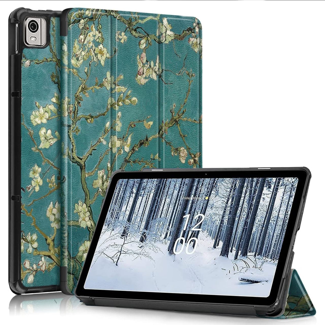 ProElite Smart Trifold Flip case Cover for Nokia Tab T21 10.4 inch Tablet, Flowers