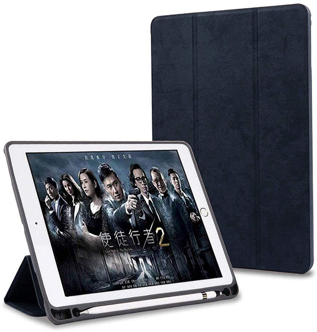 ProElite Smart PU Flip Case Cover for Apple ipad 7th/8th/9th Gen (2021) 10.2 inch with Pencil Holder, Black