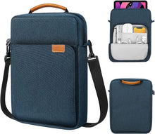 Load image into Gallery viewer, ProElite Polyster Tablet Sleeve Bag 9-11inch for iPad 10.2/iPad 10.9/Pro 11/ iPad 9.7/ Samsung/Lenovo/Oppo Pad Air/Realme Pad X/xiaomi pad 5/Moto G62/Redmi Pad, Handle with Shoulder Strap, Navy
