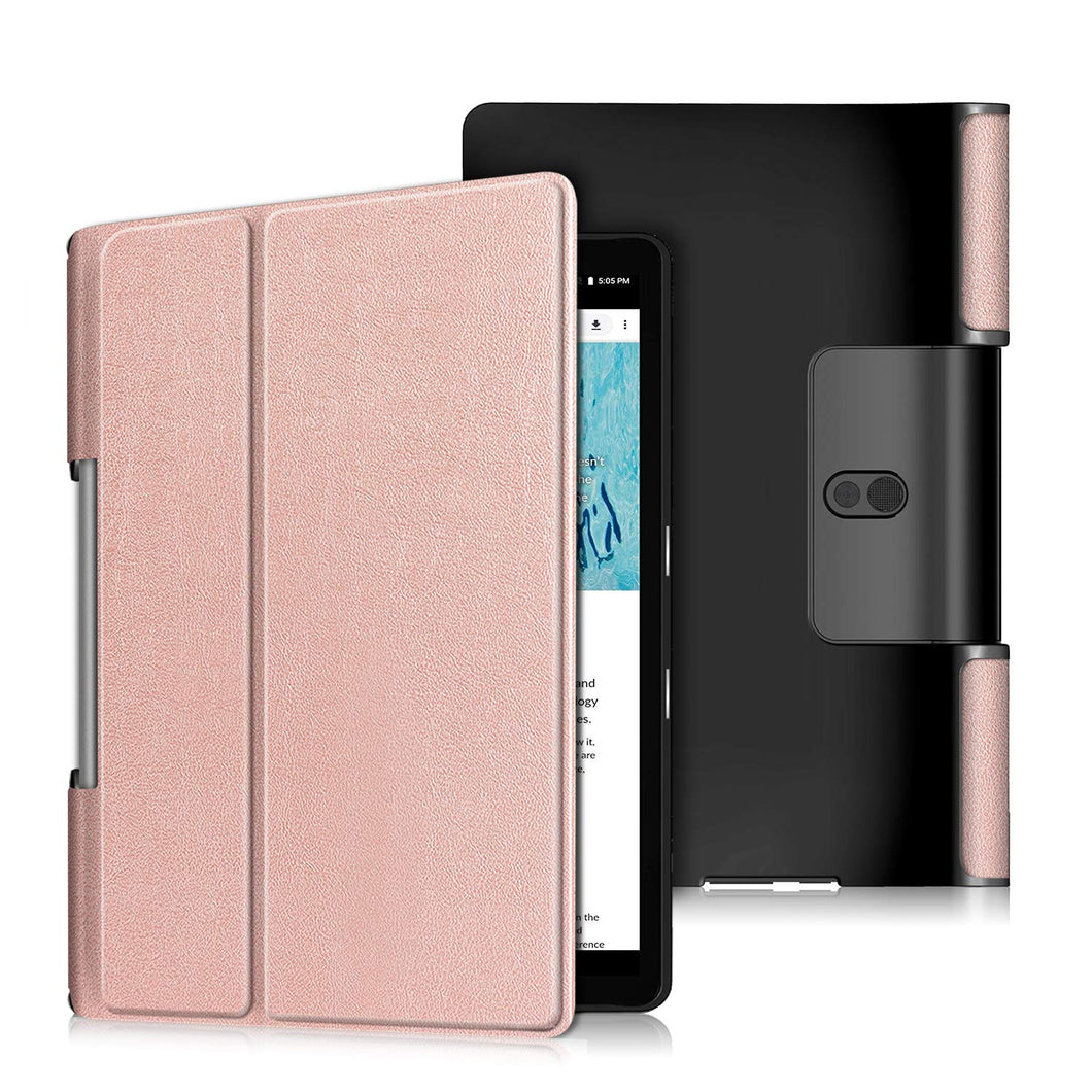 ProElite PU Leather Flip case Cover for Lenovo Yoga Smart Tab 10.1 YT-X705X & YT-X705F Tablet, Rose Gold