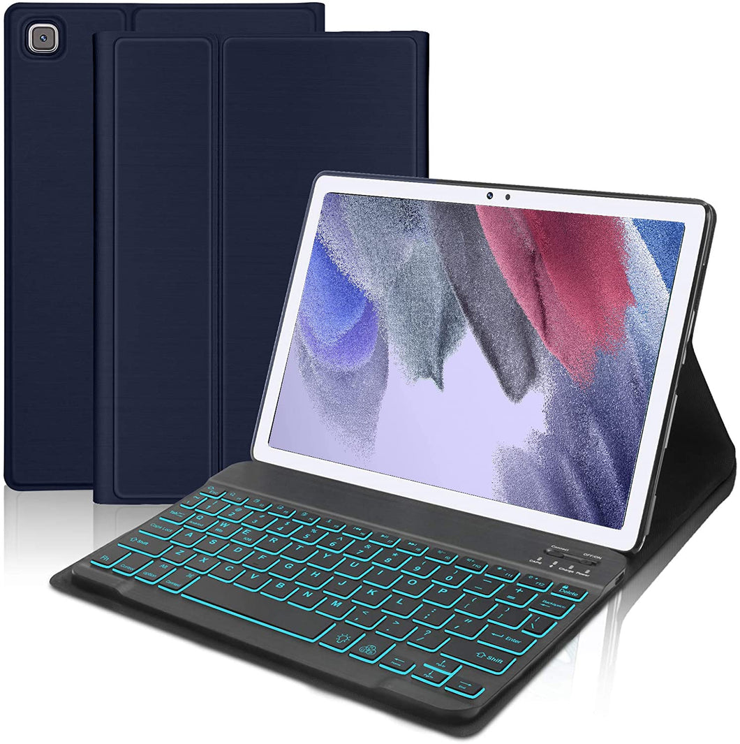 ProElite Keyboard case for Samsung Galaxy Tab A7 Lite 8.7 inch SM-T220/T225, Magnetic Detachable Wireless Bluetooth Keyboard Built-in 7-Colors Backlit, Dark Blue