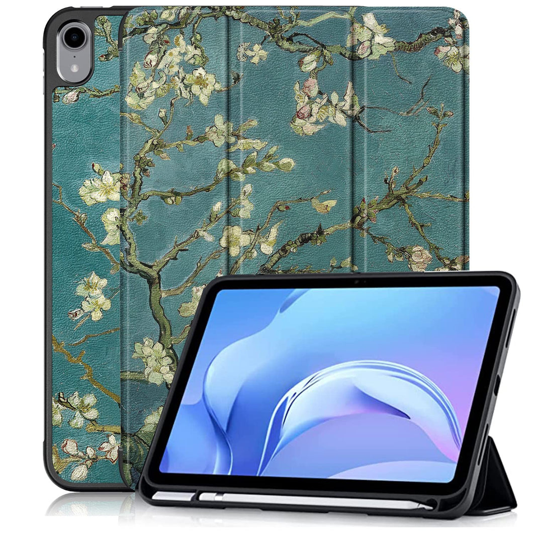 ProElite Smart Case for iPad (A16) 11th/10th Generation (2025/2022) [Auto Sleep/Wake Cover] [Left Side Pencil Holder] [Soft Flexible Case] Recoil Series - Flowers