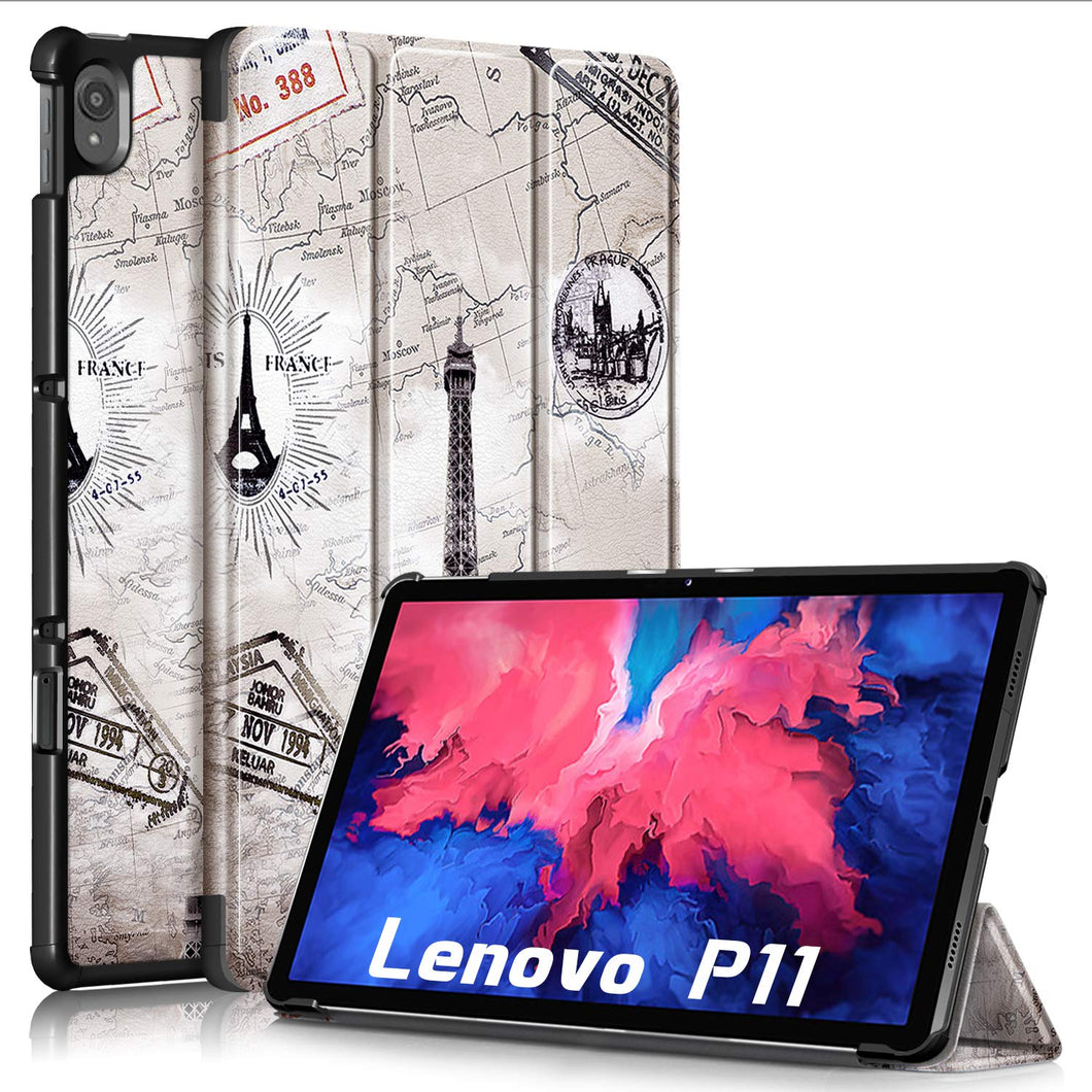 ProElite Smart Flip Case Cover for Lenovo Lenovo Tab P11/P11 Plus 11 inch TB-J606F/J606X , Eiffel