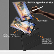 Load image into Gallery viewer, ProElite Hybrid Detachable Magnetic Case Cover for Apple iPad Air 10.9 inch 5th/4th Generation with Pencil Holder, Lavender [Transparent Back]
