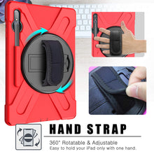 Load image into Gallery viewer, ProElite Rugged 3 Layer Armor case Cover for Samsung Galaxy Tab S8 Plus/ S7 Plus 12.4 Inch SM-T970/T975/T976/X800/X806 with SPen Holder, Red
