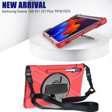Load image into Gallery viewer, ProElite Rugged 3 Layer Armor case Cover for Samsung Galaxy Tab S8 Plus/ S7 Plus 12.4 Inch SM-T970/T975/T976/X800/X806 with SPen Holder, Red
